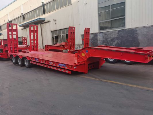 40ft Semi Truck Flatbed Trailer Low Bed Tractor Trailer Μεταγωγικό τροχόσπιτο