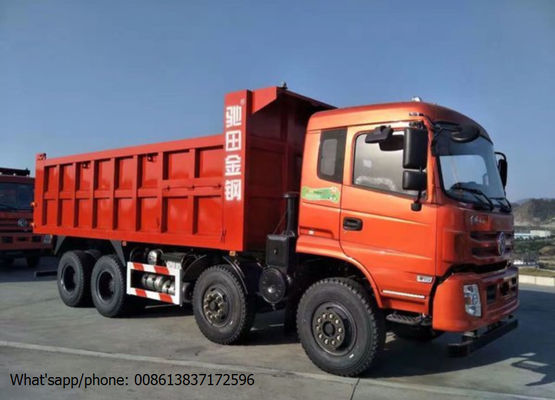 DFD3318 βιομηχανικό φορτηγό απορρίψεων, Tipper RHD/LHD 375HP 8x4 κόκκινο χρώμα φορτηγών
